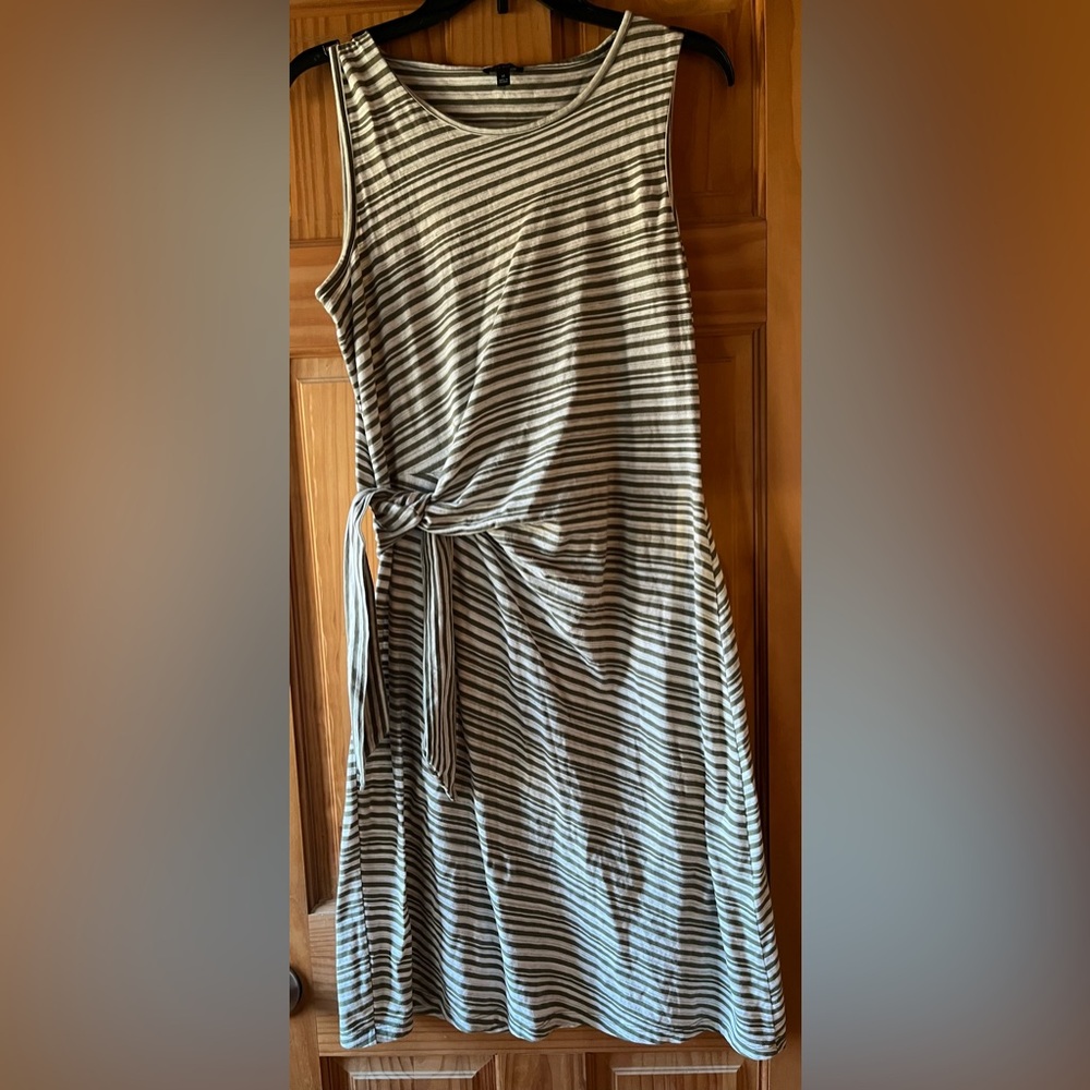 Talbots SzM cotton dress w tie accessory